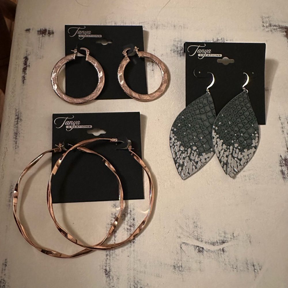 Tanya Creations earrings bundle hoops and dangles